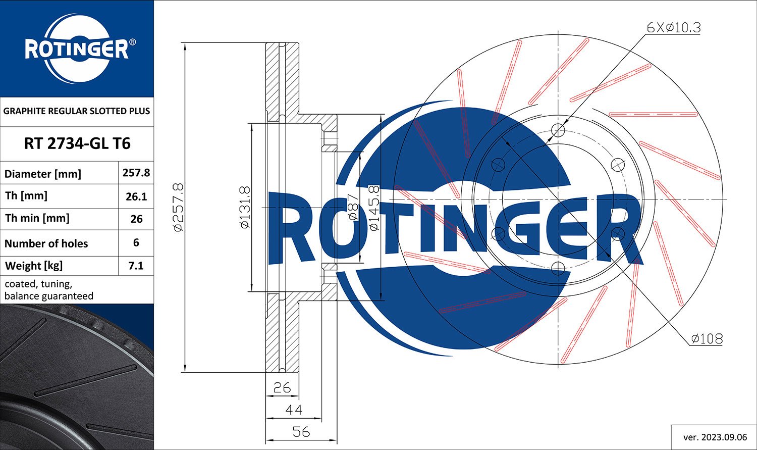 ROTINGER Első féktárcsa RT2734-GLT6_ROT